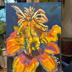 Colorful Native Dancer Acrylic hand painted by Cortez Curtis 20 X 16 ready.